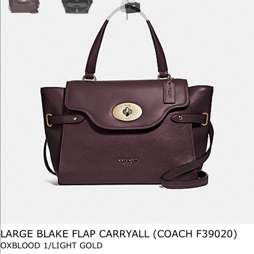 COACH LARGE BLAKE FLAP CARRYALL OXBLOOD